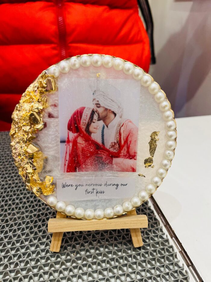Resin Art With Wooden Stand