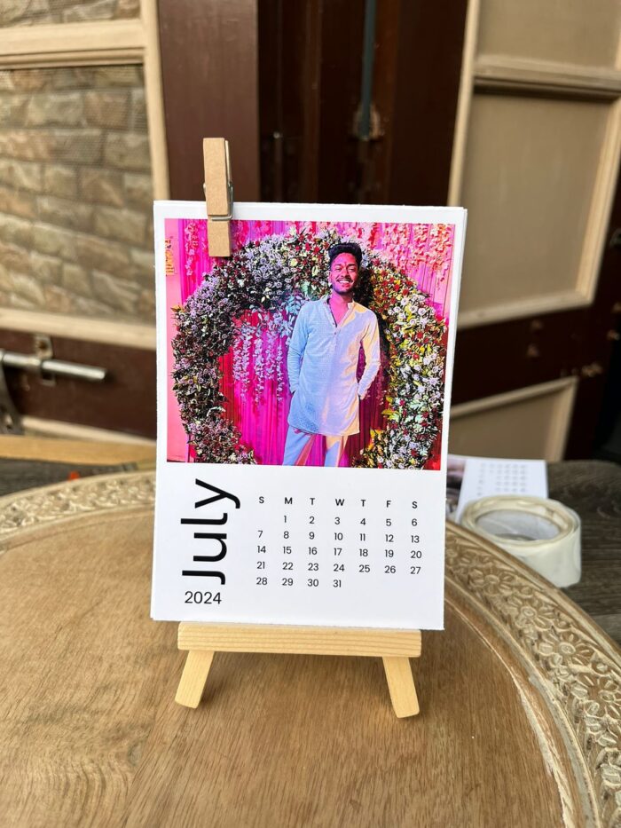 vertical personalized photo calendar with custom photos